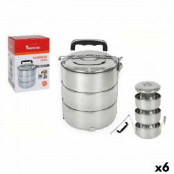 Set of lunch boxes Privilege Stainless steel Stackable Steel 14 cm (6 Units)...