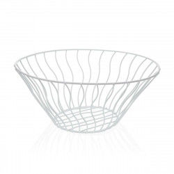 Fruit Bowl Versa White Metal Ceramic Steel 28 x 11,5 x 28 cm