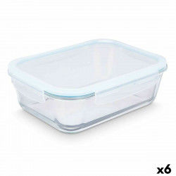 Lunch box Transparent Silicone Borosilicate Glass 2,8 L 29,5 x 9 x 22,8 cm (6...