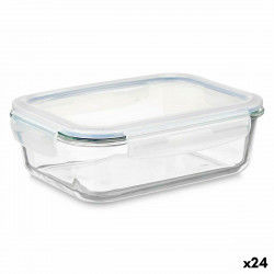 Lunch box Transparent Silicone Borosilicate Glass 640 ml 18,3 x 6,2 x 13,7 cm...