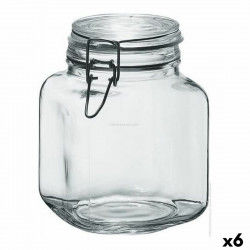 Glass Jar Borgonovo 33211 Hermetic Transparent 1,7 L 12 x 12 x 17 cm (6 Units)