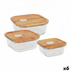 Set of 3 lunch boxes Quttin Squared Bamboo (6 Units)