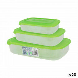 Set of 3 lunch boxes Tontarelli Family Green Rectangular 29,6 x 19,8 x 7,7 cm...