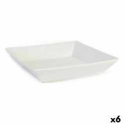 Salad Bowl La Mediterránea Elite White Ceramic 21 x 21 x 4,5 cm (6 Units) (21...