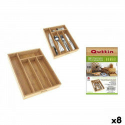 Organizador para Cubiertos Quttin Bambú 34 x 26 x 4 cm (8 Unidades)