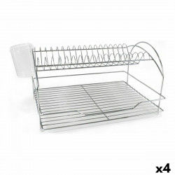 Draining Rack for Kitchen Sink Quttin White Silver Metal 46,5 x 35,5 x 26 cm...