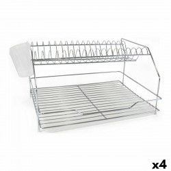 Draining Rack for Kitchen Sink Quttin White Silver Metal 46,5 x 35,5 x 26 cm...