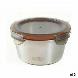 Hermetic Lunch Box Quttin Circular Stainless steel Silver 300 ml Steel (12...