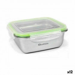 Hermetic Lunch Box Quttin Squared Stainless steel 1,2 L 18 x 18 x 7 cm (12...