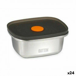 Hermetic Lunch Box Quttin   Stainless steel Rectangular 250 ml (24 Units)
