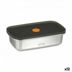 Hermetic Lunch Box Quttin   Stainless steel Rectangular 600 ml (12 Units)