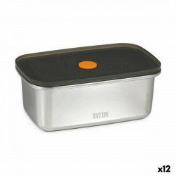 Hermetic Lunch Box Quttin Stainless steel Rectangular 1 L (12 Units)