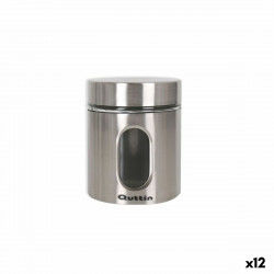 Jar Quttin Transparent Silver Glass Steel 700 ml 10 x 10 x 12,5 cm (12 Units)