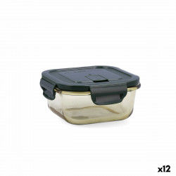 Hermetic Lunch Box Bidasoa Infinity Squared 520 ml Yellow Glass (12 Units)