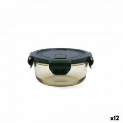 Hermetic Lunch Box Bidasoa Infinity Circular 390 ml Yellow Glass (12 Units)
