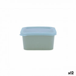 Panier-repas carré avec couvercle Quid Inspira 430 ml Bleu Plastique (12 Unités)
