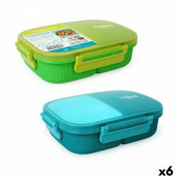 Hermetic Lunch Box ThermoSport 3 Compartments Rectangular 900 ml (6 Units)
