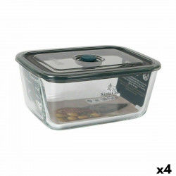 Hermetic Lunch Box Santa Clara Grey 1,5 L Rectangular (4 Units)