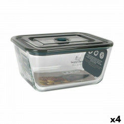 Hermetic Lunch Box Santa Clara Grey 3 L Rectangular (4 Units)