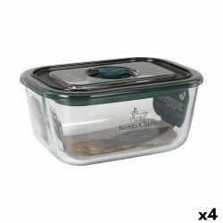 Hermetic Lunch Box Santa Clara Grey 500 ml Rectangular (4 Units)
