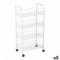 Vegetable trolley Confortime White Metal 4 Shelves 36 x 26,5 x 86 cm (5 Units)