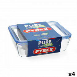 Boîte à lunch hermétique Pyrex Pure Glass Transparent verre (2,6 L) (4 Unités)