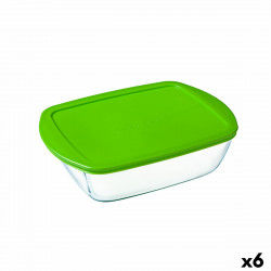 Prostokątne pudełko na lunch z pokrywką Pyrex Cook & Store Kolor Zielony 1,1...