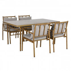 Spisebordsæt med 4 stole Home ESPRIT Aluminium 160 x 90 x 75 cm (5 Dele)