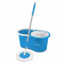 Mop with Bucket Esperanza EHS005 Blå Hvid Mikrofiber