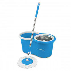 Mop with Bucket Esperanza EHS006 Azzurro Bianco Microfibra