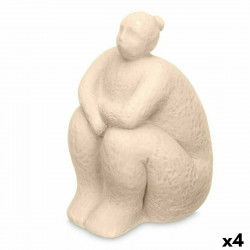 Dekorativ figur Beige Dolomite 18 x 30 x 19 cm (4 enheder) Dame Siddende