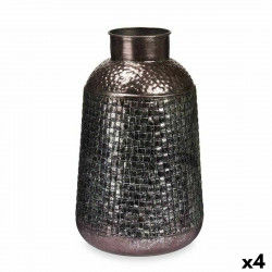 Vase Sølvfarvet Metal 22,5 x 39,5 x 22,5 cm (4 enheder) Med relief