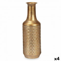 Vase Golden Metal 14 x 46 x 14 cm (4 Units) With relief