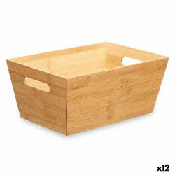 Multi-purpose basket Natural Bamboo 15 x 29 x 8,5 cm With handles (12 Units)
