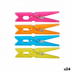 Clothes Pegs Multicolour Plastic 24 Pieces Set (24 Units)