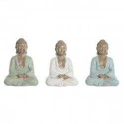 Dekorativ figur Home ESPRIT Hvid Grøn Turkisblå Buddha Orientalsk 14 x 10,5 x...