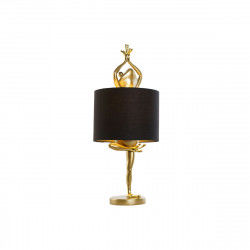 Desk lamp Home ESPRIT Black Golden Resin 50 W 220 V 28 x 28 x 68 cm (2 Units)