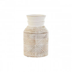 Vase Home ESPRIT White Natural Mango wood Colonial 15 x 15 x 38 cm