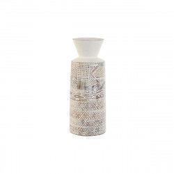Vase Home ESPRIT Blanc Naturel Bois de manguier Colonial 15 x 15 x 22,5 cm