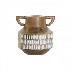 Vase Home ESPRIT White Brown Mango wood Colonial 18 x 18 x 19 cm