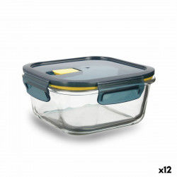 Hermetic Lunch Box Quid Astral 800 ml Squared Blue Glass (12 Units)
