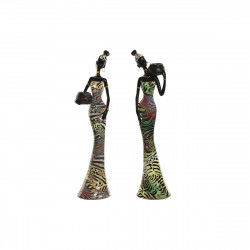 Dekorativ figur Home ESPRIT Multifarvet Afrikansk kvinde 10 x 7,5 x 38,5 cm...