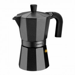 Italian Coffee Pot Monix Vitro Aluminium Black Metal Stainless steel 3 Cups