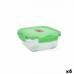 Hermetisk madkasse Luminarc Pure Box Holy Grøn Glas Firkantet 760 ml (6 enheder)