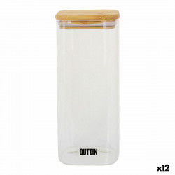 Mad Bevarelse Container Quttin Bambus Borosilikatglas 1 L (12 enheder)