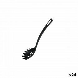 Pasta Spoon Quttin Nylon 29 x 5,5 cm Black (24 Units)