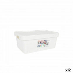 Storage Box with Lid Tontarelli Maya White 4,2 L 28 x 18 x 11,2 cm (12 Units)