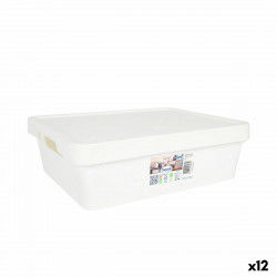 Storage Box with Lid Tontarelli Maya White 9,2 l 36 x 28 x 11 cm (12 Units)