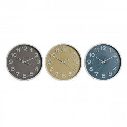 Horloge Murale Home ESPRIT Bleu Blanc Rose Moutarde PVC 30 x 4 x 30 cm (3...