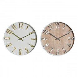 Reloj de Pared Home ESPRIT Blanco Dorado Plateado PVC 30 x 4 x 30 cm (2...
